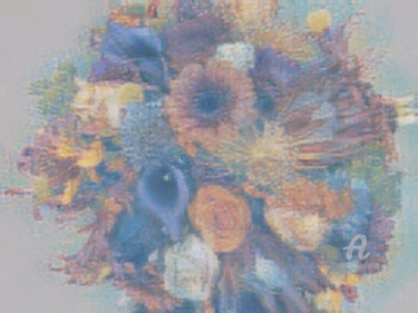 Digitale Kunst getiteld "bloemen in vaas" door Remond Reichwein, Origineel Kunstwerk, Digitaal Schilderwerk