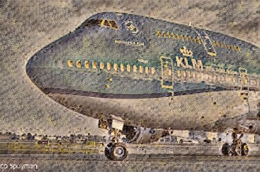 Digitale Kunst mit dem Titel "klm jumbo 747" von Remond Reichwein, Original-Kunstwerk, Digitale Malerei