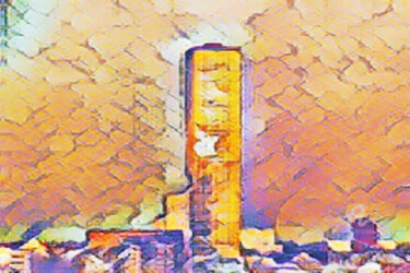 Digitale Kunst mit dem Titel "building in sity" von Remond Reichwein, Original-Kunstwerk, Digitale Malerei