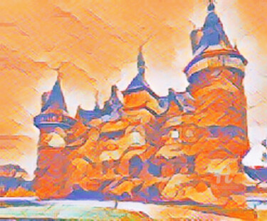 Digitale Kunst getiteld "oranje kasteel" door Remond Reichwein, Origineel Kunstwerk, Digitaal Schilderwerk