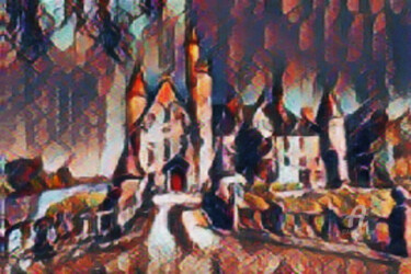 Digital Arts titled "scary castle" by Remond Reichwein, Original Artwork, Digital Painting