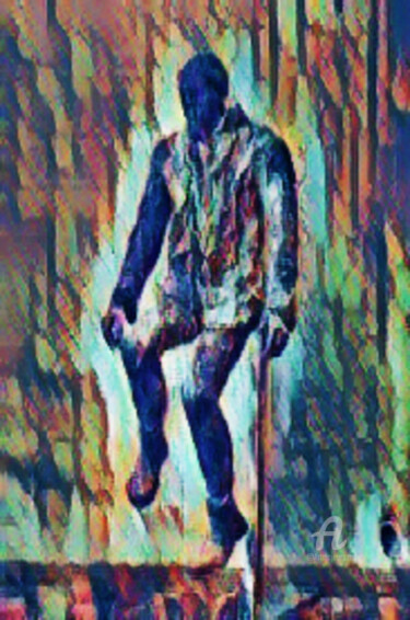 Digital Arts titled "zittende man" by Remond Reichwein, Original Artwork, Digital Painting