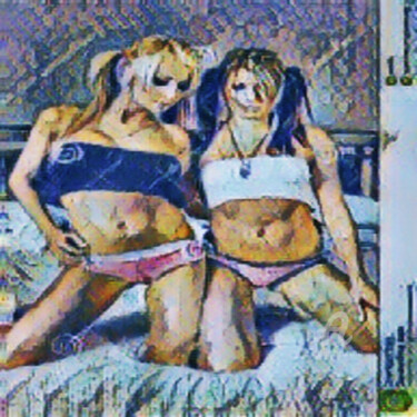 Digitale Kunst mit dem Titel "two hot girls" von Remond Reichwein, Original-Kunstwerk, Digitale Malerei
