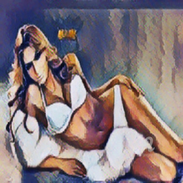 Digital Arts titled "white bikini sexy l…" by Remond Reichwein, Original Artwork, Digital Painting