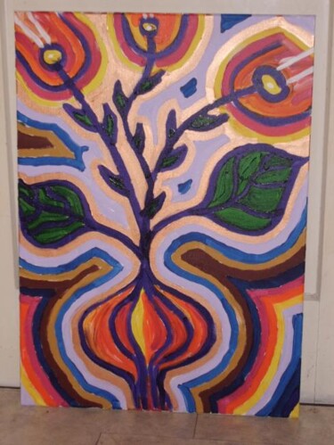 Malerei mit dem Titel "Zwiebelblume" von Remus Besca, Original-Kunstwerk