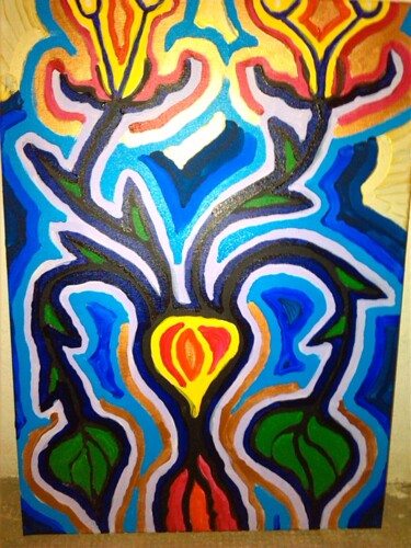 Painting titled "Blüte Ami" by Remus Besca, Original Artwork