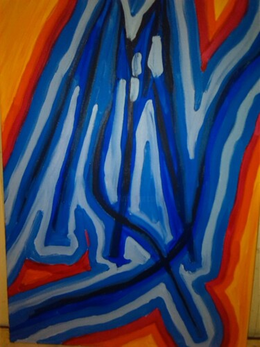 Painting titled "Blaue Berge, Schatt…" by Remus Besca, Original Artwork