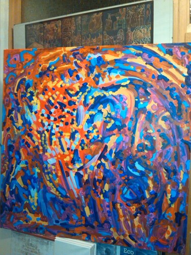 Malerei mit dem Titel "Wut im Bauch" von Remus Besca, Original-Kunstwerk, Acryl