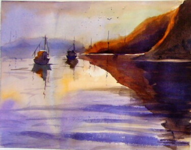 Painting titled "Marine" by Rémy Becard, Original Artwork