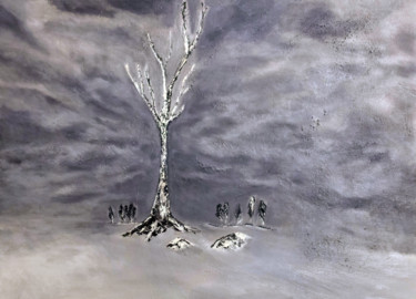 Pittura intitolato "l arbre de vie sous…" da Remy Bolet, Opera d'arte originale, Olio