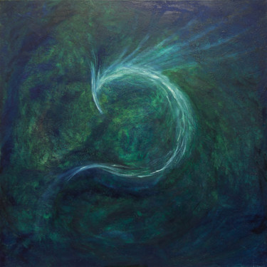 Schilderij getiteld "Dragon" door Remy Bolet, Origineel Kunstwerk, Olie