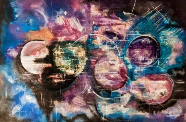Pittura intitolato "l'univers vs karma" da Remy Bolet, Opera d'arte originale, Acrilico