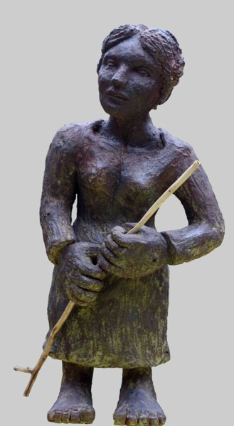 Sculpture titled "Les mains qui fanent" by Remy Hatert, Original Artwork, Bronze