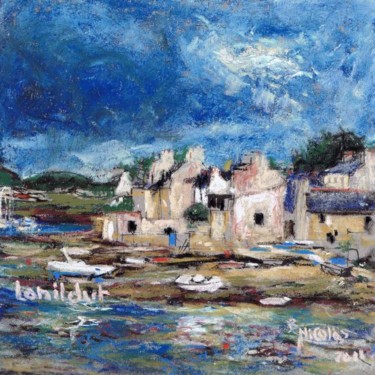 Peinture intitulée "Un matin au port de…" par Rémy Nicolas Graphite, Œuvre d'art originale, Autre