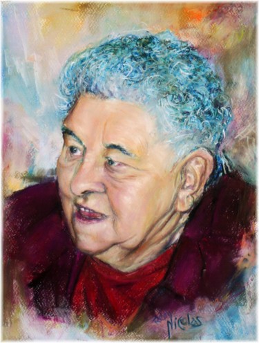 Peinture intitulée "Portrait grand mère" par Rémy Nicolas Graphite, Œuvre d'art originale