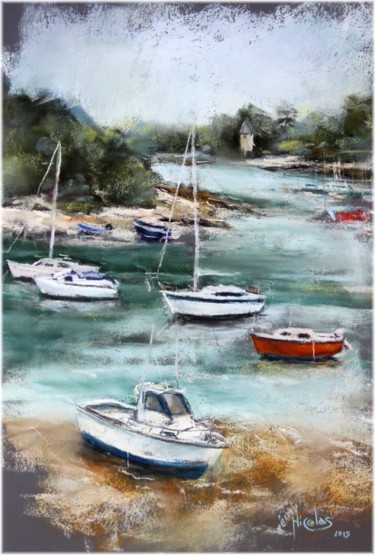 tregunc-mareemontante-top-1-2016-04-13-img-1443.jpg Peinture intitulée "tregunc-mareemontan…" par Rémy Nicolas Graphite, Œuvre d'art originale, Pastel