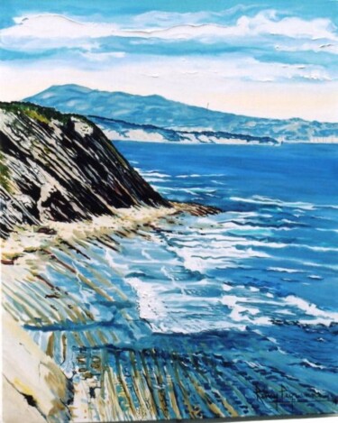 Painting titled "Côte Basque" by Remy Peyranne, Original Artwork