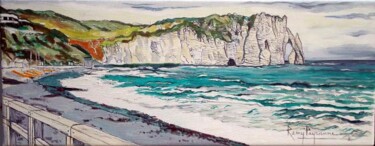 Peinture intitulée "Etretat" par Remy Peyranne, Œuvre d'art originale