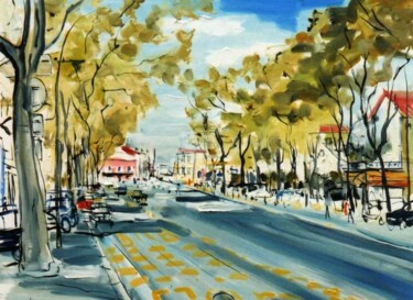 Malerei mit dem Titel "Boulevard des Minim…" von Remy Peyranne, Original-Kunstwerk