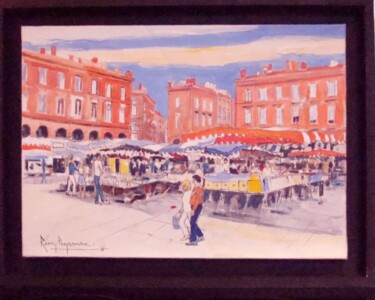 Peinture intitulée "Place du capitole" par Remy Peyranne, Œuvre d'art originale