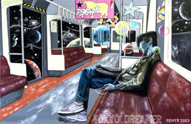 Pintura intitulada "1-tokyo-dreamerweb.…" por Remy Rault, Obras de arte originais