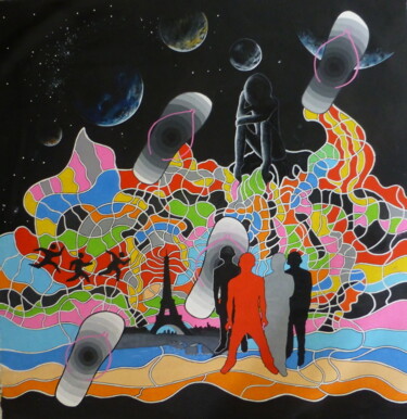 Ζωγραφική με τίτλο "flip flop trip 10" από Remy Rault, Αυθεντικά έργα τέχνης, Ακρυλικό