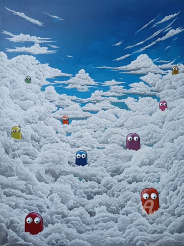 Malerei mit dem Titel "Trucs paradise" von Remy Tuybens, Original-Kunstwerk, Acryl