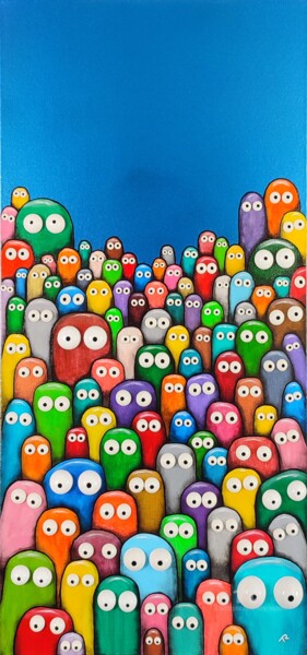 Painting titled "L'invasion des truc…" by Remy Tuybens, Original Artwork, Acrylic