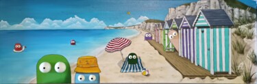 Painting titled "Les trucs à la plage" by Remy Tuybens, Original Artwork, Acrylic