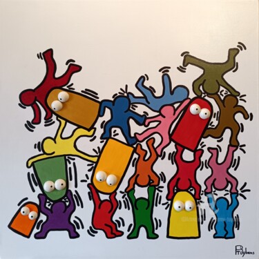 Painting titled "Gros boxon" by Remy Tuybens, Original Artwork, Acrylic