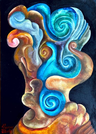 Painting titled "Oblivion" by Remy Ulloa, Original Artwork, Acrylic Mounted on Wood Stretcher frame