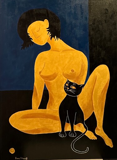 Pintura intitulada "Golden Lady" por Rena Abramoff, Obras de arte originais, Acrílico