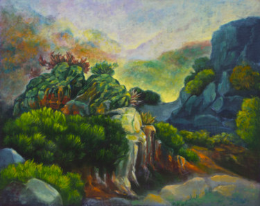 Painting titled "Mountain Fog (Broui…" by Art -Lsedra, Original Artwork, Oil