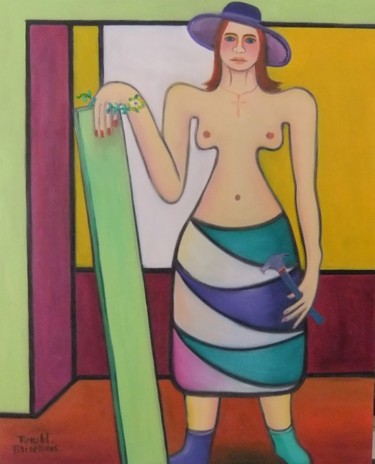 Painting titled "la-femme-libre-huil…" by Renald Brisebois, Original Artwork