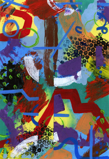 Schilderij getiteld "COLORS OF THIS SUMM…" door Rena Matha, Origineel Kunstwerk, Acryl