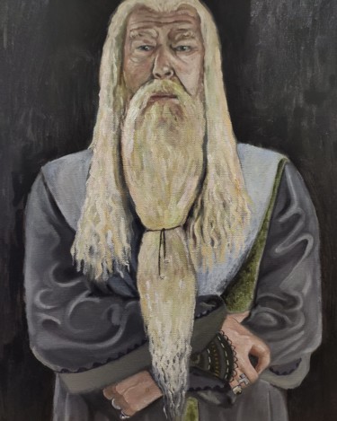 Painting titled "Dumbledore" by Renan Russo, Original Artwork, Oil
