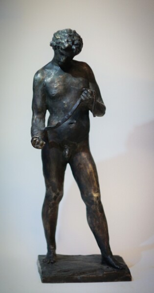 Sculpture intitulée "Кулачный боец" par Renat Davletshin, Œuvre d'art originale, Bronze