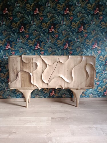 Design intitulée "Buffet en chêne scu…" par Renat Shuteev, Œuvre d'art originale, Meuble