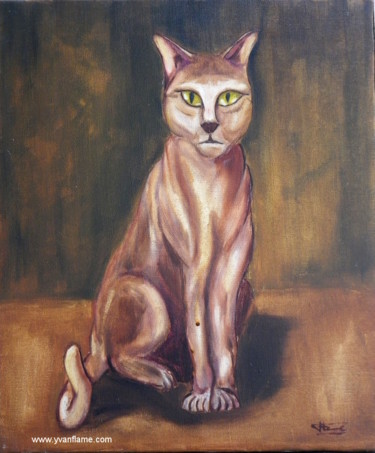 Painting titled "Un doigt" by Yvan Flame, Original Artwork, Oil Mounted on Wood Stretcher frame