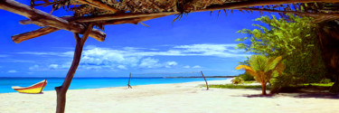 Plage d'Ouvéa Digital Arts titled "Plage d'Ouvéa" by Yvan Flame, Original Art, Digital Painting Mounted on Stretcher frame