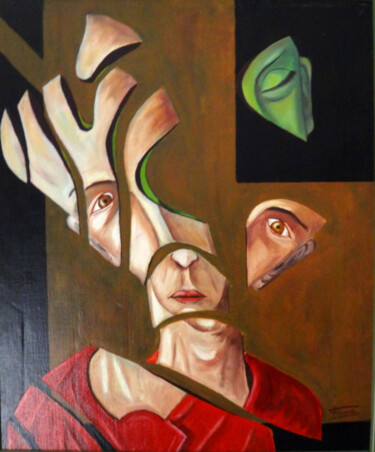 Peinture intitulée "L'âme de fond" par Yvan Flame, Œuvre d'art originale, Huile Monté sur Châssis en bois