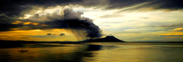 Artes digitais intitulada "volcan Papouasie-No…" por Yvan Flame, Obras de arte originais, Pintura digital