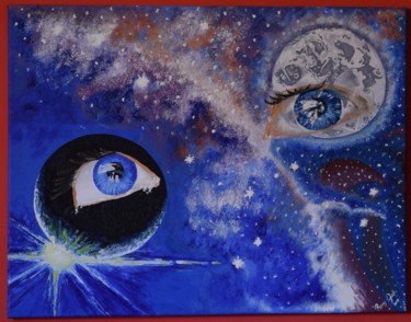 Картина под названием "POINT OF VIEW" - Reny Gab, Подлинное произведение искусства, Масло Установлен на Деревянная панель