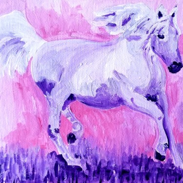 Pintura intitulada "Violet Horse" por Renata Minko, Obras de arte originais, Acrílico