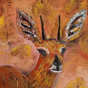 Painting titled "Gold Bambi" by Renata Minko, Original Artwork, Acrylic