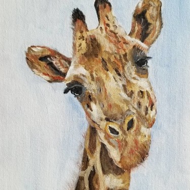 Pintura intitulada "Girafe" por Renata Minko, Obras de arte originais, Óleo