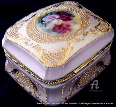 Schilderij getiteld "Royalty Jewelery Box" door Teresinha Maria Venturini Nicoletti , In, Origineel Kunstwerk, Inkt