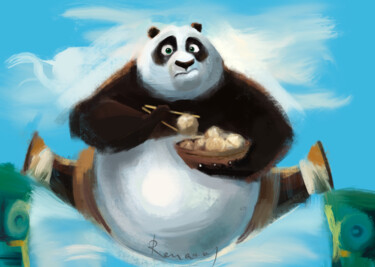 Digital Arts titled "Panda" by Renata Valeeva, Original Artwork, Digital Painting