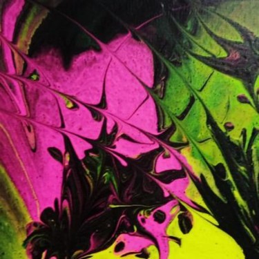 Pintura intitulada "Luzes de Neon 01" por Renata Kallahari, Obras de arte originais, Quadro de Arte Montado em Painel de mad…