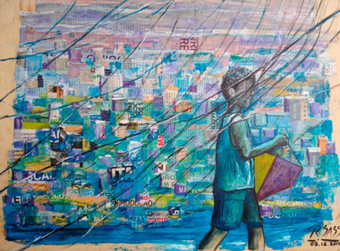 Pintura intitulada "Andar tranquilo" por Renata Sass, Obras de arte originais, Óleo